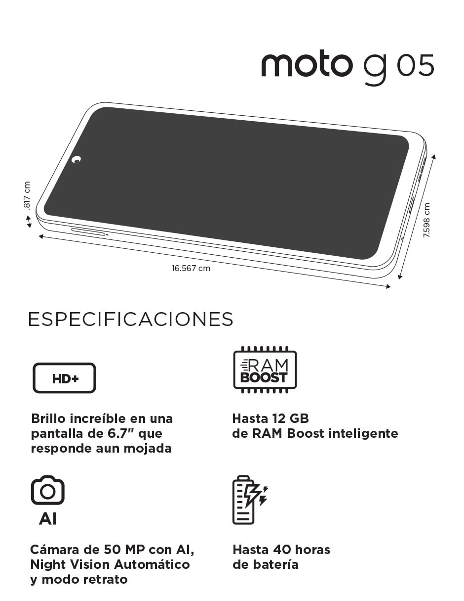 Moto G05 LCD 6.6 pulgadas AT&T 6