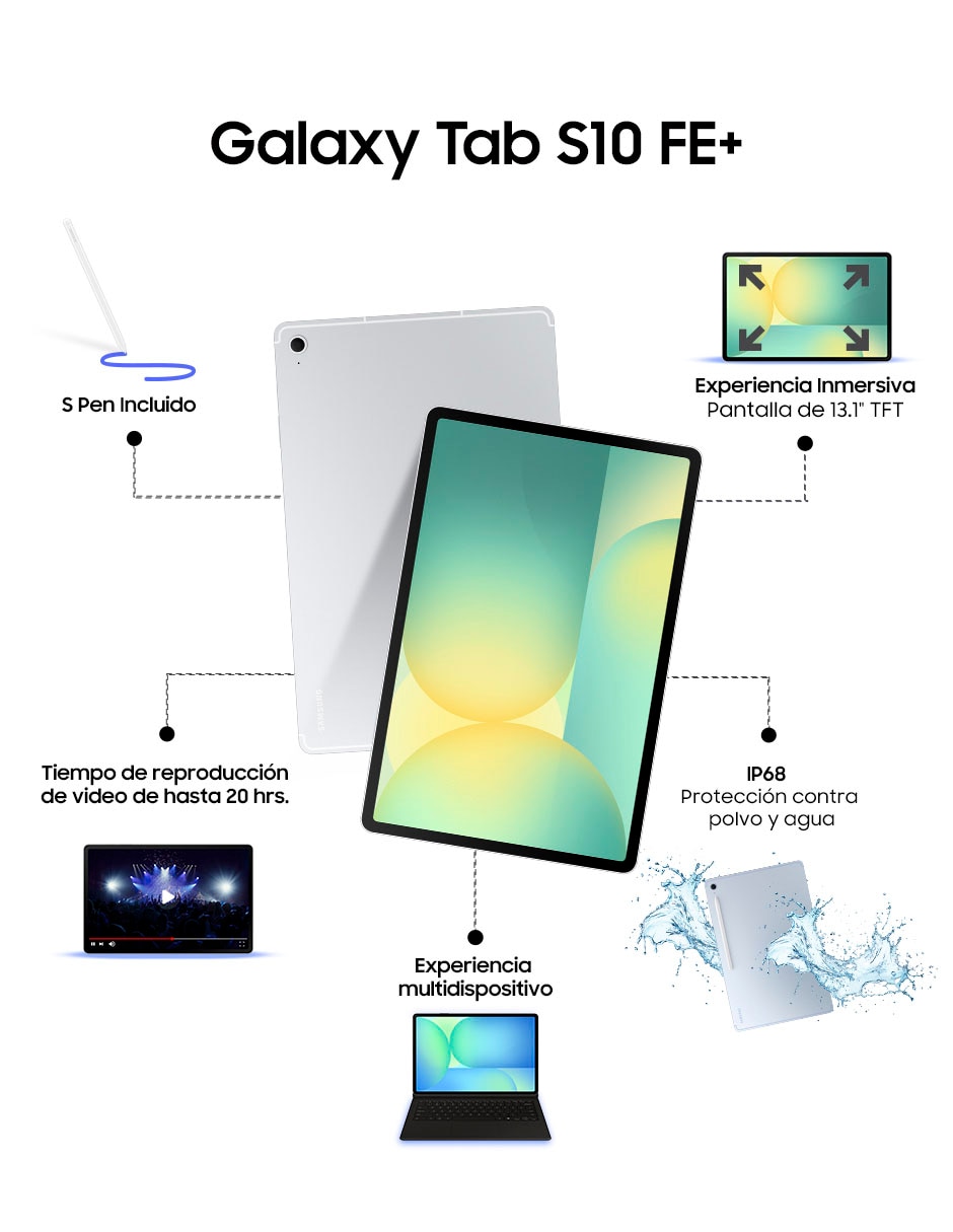 Tablet Galaxy Tab S10FE+ 13 pulgadas 128 GB de almacenamiento de 8 GB RAM 5