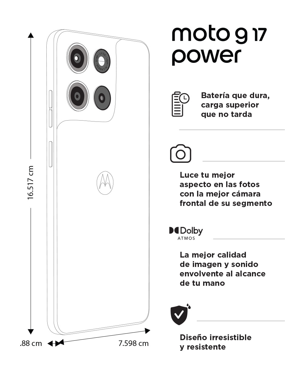 Motorola MOTO G17 power LCD 6.7 pulgadas 3