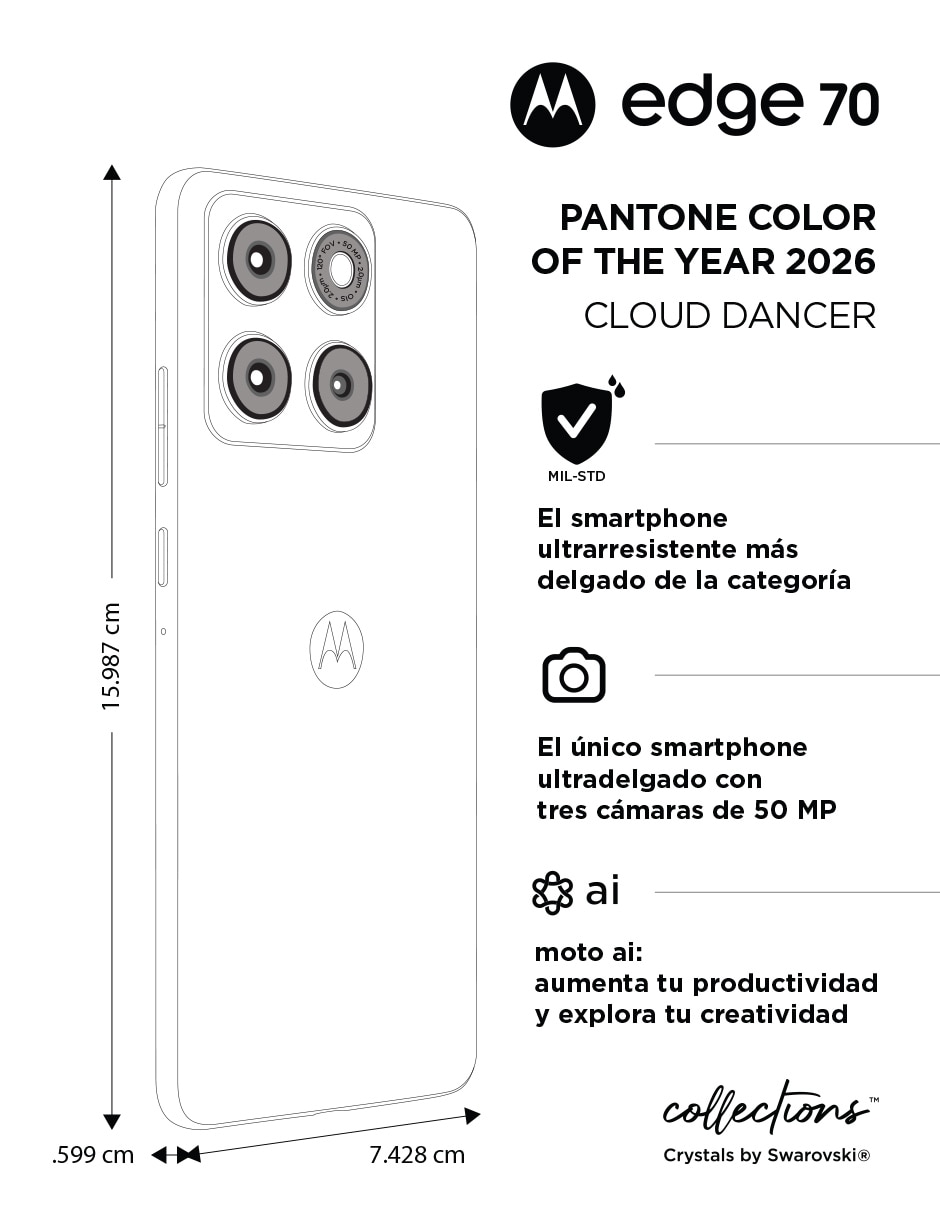 MOTOROLA EDGE 70 SWAROVSKI POLED 6.67 pulgadas Telcel