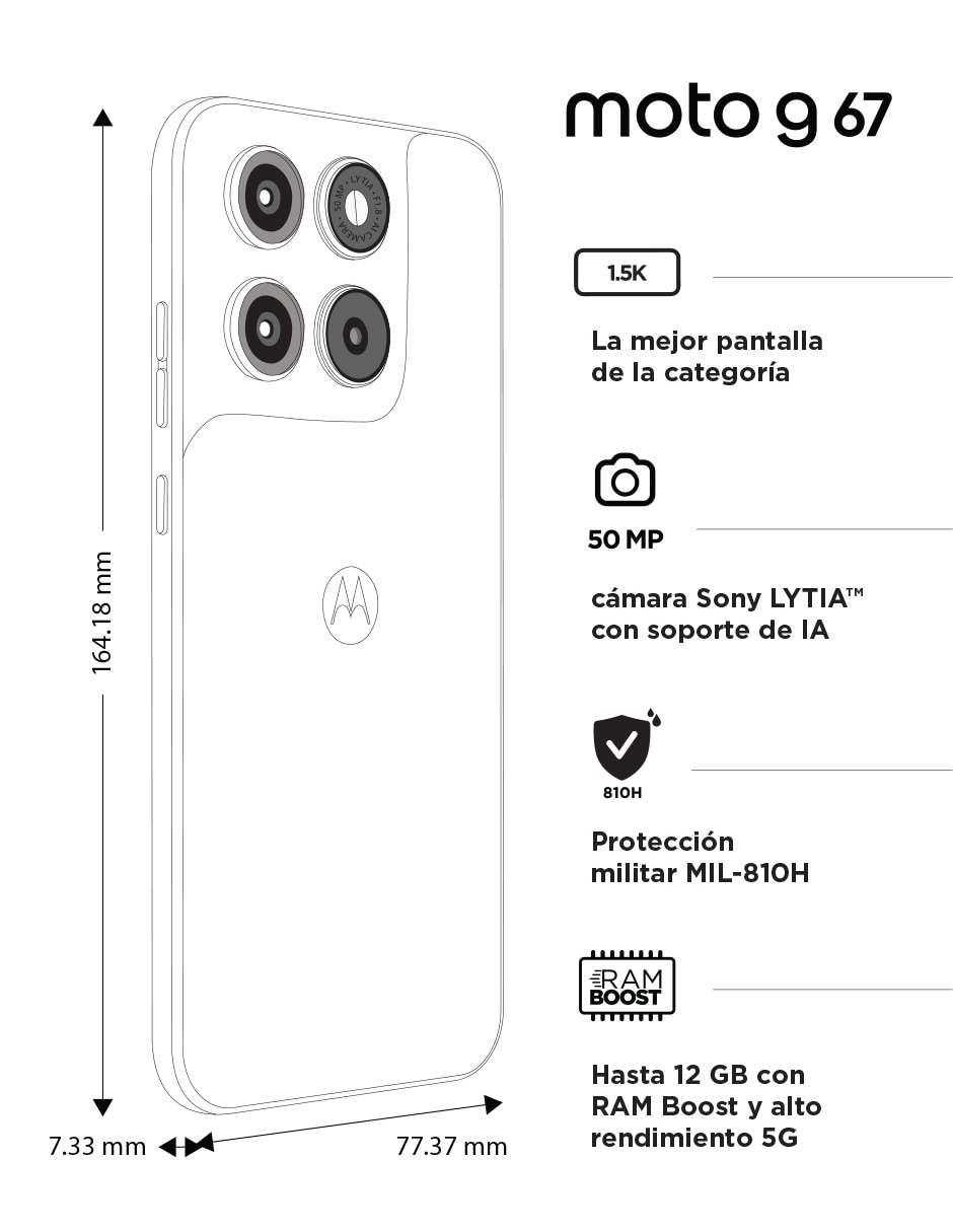 Moto G67 AMOLED Extreme 6.78 pulgadas