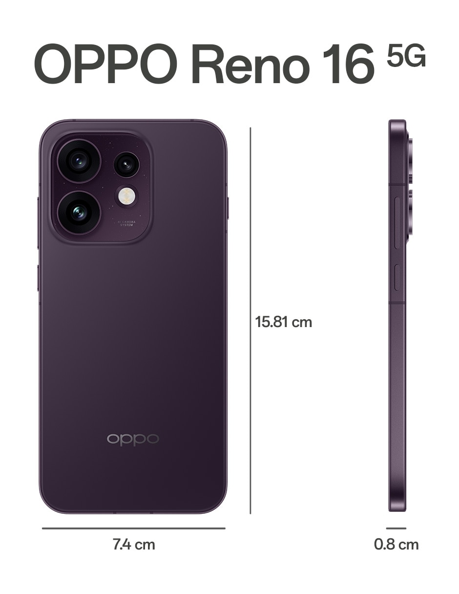 Oppo Reno 16 5G AMOLED 6.32 pulgadas Telcel
