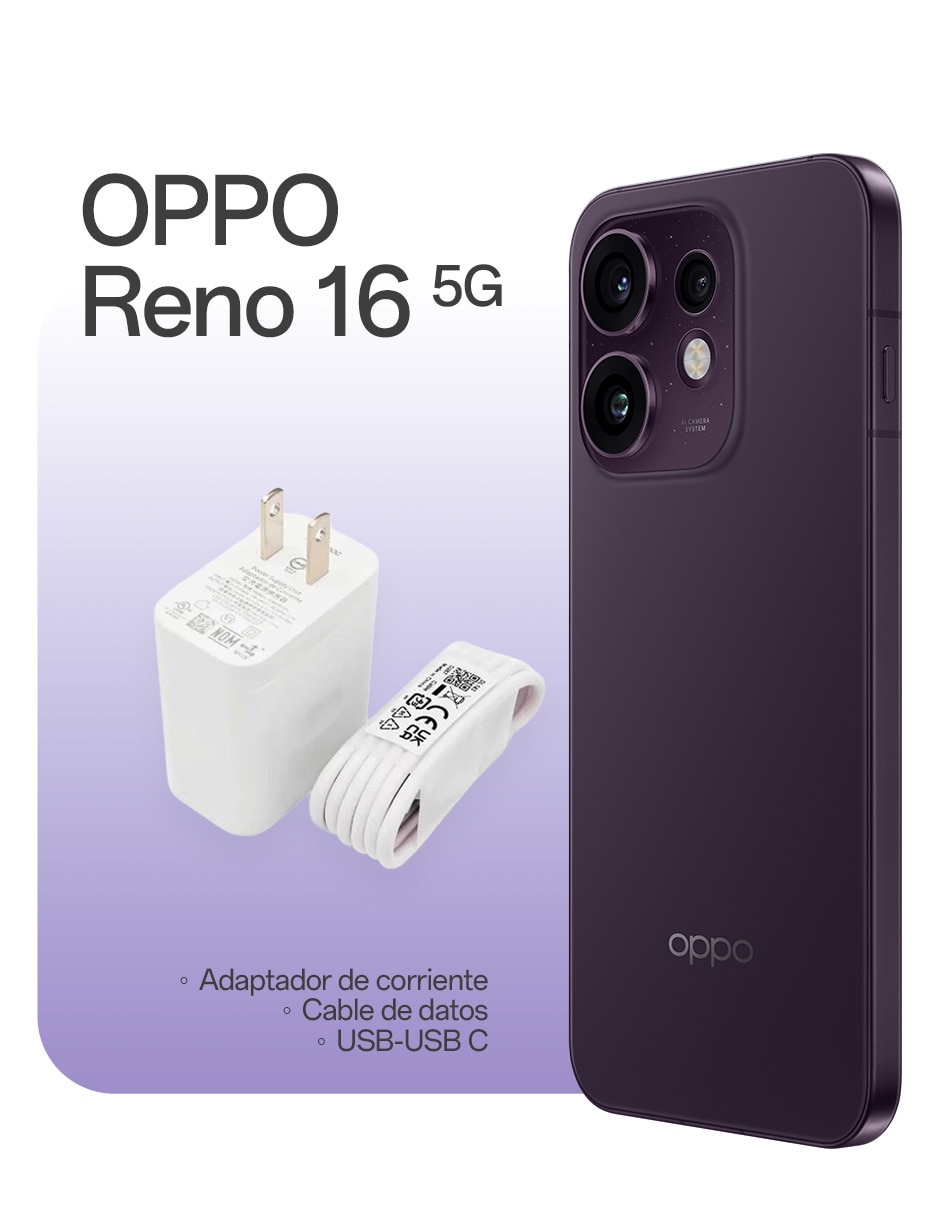 Oppo Reno 16 5G AMOLED 6.32 pulgadas Telcel