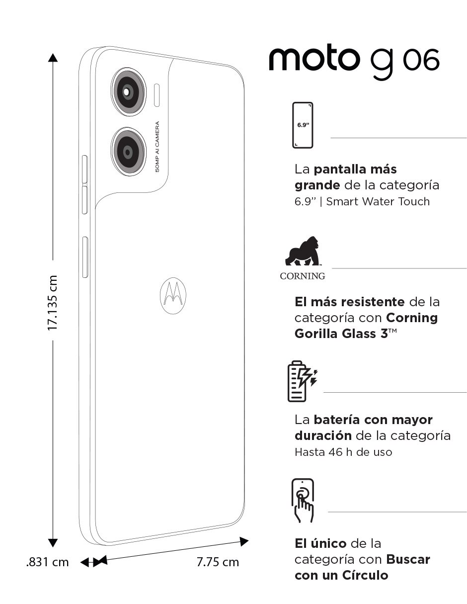 Moto G06 LCD 6.88 pulgadas 8