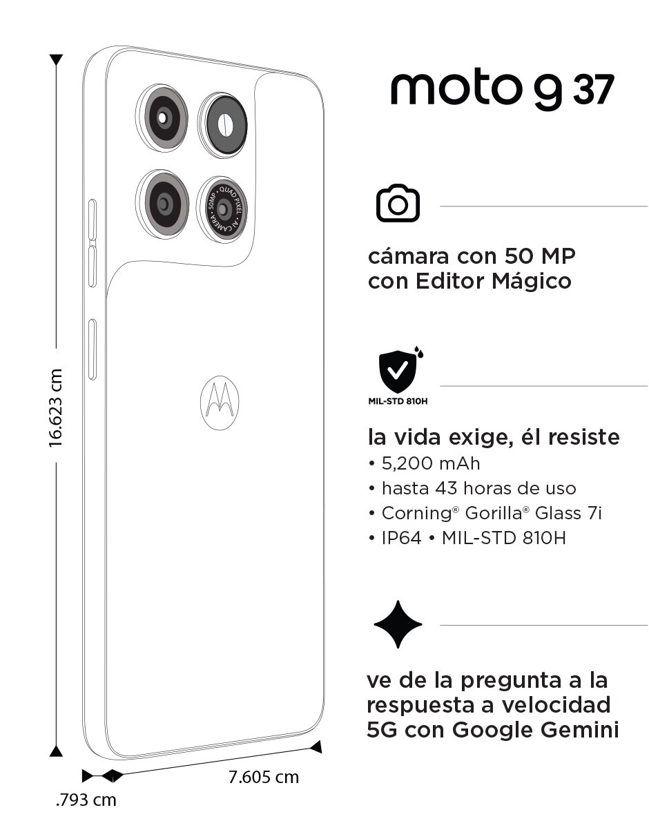 Smartphone Motorola G37 LCD 6.67 pulgadas Telcel 8