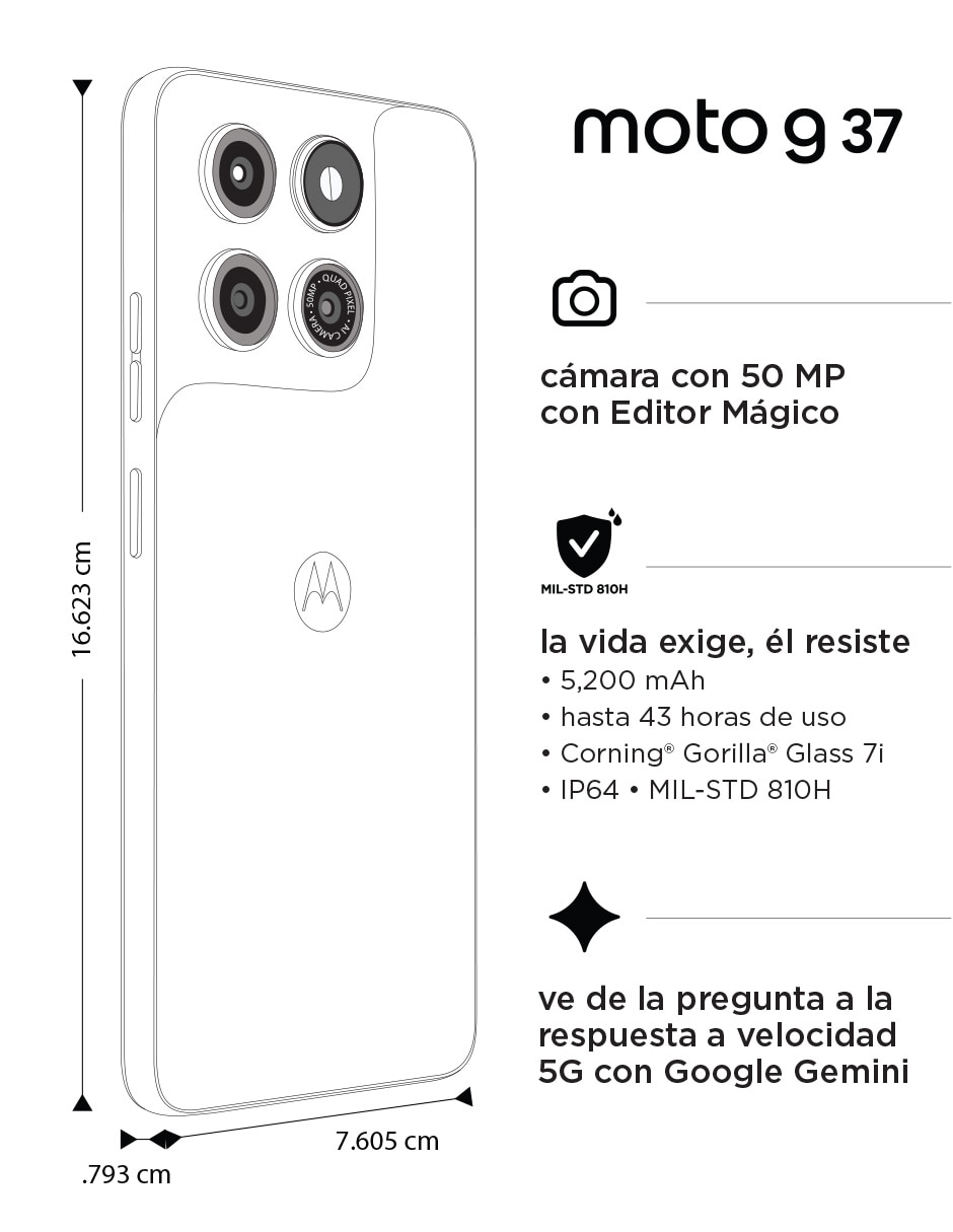 Smartphone Moto G 37 LCD 6.67 pulgadas AT&T 6